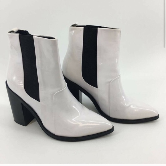 Sola Sana Womens Ankle Boots White Block Heels - Picture 2 of 6